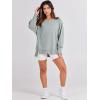 image:imageANRABESS Womens Oversized Sweatshirts Crew Neck Long Sleeve Shirts Casual Loose Slit 2025 Fall Outfits Y2K Teen Girls ClothesLight Green