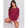 image:imageANRABESS Womens Oversized Sweatshirts Crew Neck Long Sleeve Shirts Casual Loose Slit 2025 Fall Outfits Y2K Teen Girls ClothesRed