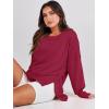 image:imageANRABESS Womens Oversized Sweatshirts Crew Neck Long Sleeve Shirts Casual Loose Slit 2025 Fall Outfits Y2K Teen Girls ClothesRed