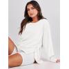 image:imageANRABESS Womens Oversized Sweatshirts Crew Neck Long Sleeve Shirts Casual Loose Slit 2025 Fall Outfits Y2K Teen Girls ClothesWhite