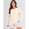 image:imageANRABESS Womens Oversized Sweatshirts Crewneck Long Sleeve Tunic Pullover Shirts Side Zipper Hoodies 2026 Spring ClothesApricot