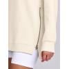 image:imageANRABESS Womens Oversized Sweatshirts Crewneck Long Sleeve Tunic Pullover Shirts Side Zipper Hoodies 2026 Spring ClothesApricot