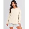 image:imageANRABESS Womens Oversized Sweatshirts Crewneck Long Sleeve Tunic Pullover Shirts Side Zipper Hoodies 2026 Spring ClothesApricot