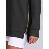 image:imageANRABESS Womens Oversized Sweatshirts Crewneck Long Sleeve Tunic Pullover Shirts Side Zipper Hoodies 2026 Spring ClothesBlack