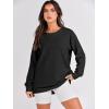 image:imageANRABESS Womens Oversized Sweatshirts Crewneck Long Sleeve Tunic Pullover Shirts Side Zipper Hoodies 2026 Spring ClothesBlack