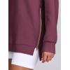 image:imageANRABESS Womens Oversized Sweatshirts Crewneck Long Sleeve Tunic Pullover Shirts Side Zipper Hoodies 2026 Spring ClothesBurgundy