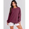 image:imageANRABESS Womens Oversized Sweatshirts Crewneck Long Sleeve Tunic Pullover Shirts Side Zipper Hoodies 2026 Spring ClothesBurgundy
