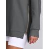 image:imageANRABESS Womens Oversized Sweatshirts Crewneck Long Sleeve Tunic Pullover Shirts Side Zipper Hoodies 2026 Spring ClothesDark Grey