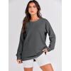 image:imageANRABESS Womens Oversized Sweatshirts Crewneck Long Sleeve Tunic Pullover Shirts Side Zipper Hoodies 2026 Spring ClothesDark Grey