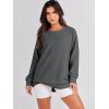image:imageANRABESS Womens Oversized Sweatshirts Crewneck Long Sleeve Tunic Pullover Shirts Side Zipper Hoodies 2026 Spring ClothesDark Grey
