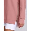 image:imageANRABESS Womens Oversized Sweatshirts Crewneck Long Sleeve Tunic Pullover Shirts Side Zipper Hoodies 2026 Spring ClothesDark Pink