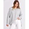image:imageANRABESS Womens Oversized Sweatshirts Crewneck Long Sleeve Tunic Pullover Shirts Side Zipper Hoodies 2026 Spring ClothesGray