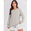 image:imageANRABESS Womens Oversized Sweatshirts Crewneck Long Sleeve Tunic Pullover Shirts Side Zipper Hoodies 2026 Spring ClothesGrey Apricot