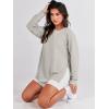 image:imageANRABESS Womens Oversized Sweatshirts Crewneck Long Sleeve Tunic Pullover Shirts Side Zipper Hoodies 2026 Spring ClothesGrey Apricot