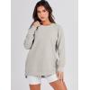image:imageANRABESS Womens Oversized Sweatshirts Crewneck Long Sleeve Tunic Pullover Shirts Side Zipper Hoodies 2026 Spring ClothesGrey Apricot