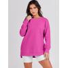 image:imageANRABESS Womens Oversized Sweatshirts Crewneck Long Sleeve Tunic Pullover Shirts Side Zipper Hoodies 2026 Spring ClothesHot Pink