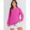 image:imageANRABESS Womens Oversized Sweatshirts Crewneck Long Sleeve Tunic Pullover Shirts Side Zipper Hoodies 2026 Spring ClothesHot Pink