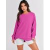 image:imageANRABESS Womens Oversized Sweatshirts Crewneck Long Sleeve Tunic Pullover Shirts Side Zipper Hoodies 2026 Spring ClothesHot Pink