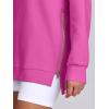 image:imageANRABESS Womens Oversized Sweatshirts Crewneck Long Sleeve Tunic Pullover Shirts Side Zipper Hoodies 2026 Spring ClothesHot Pink