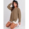image:imageANRABESS Womens Oversized Sweatshirts Crewneck Long Sleeve Tunic Pullover Shirts Side Zipper Hoodies 2026 Spring ClothesKhaki