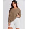 image:imageANRABESS Womens Oversized Sweatshirts Crewneck Long Sleeve Tunic Pullover Shirts Side Zipper Hoodies 2026 Spring ClothesKhaki