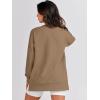 image:imageANRABESS Womens Oversized Sweatshirts Crewneck Long Sleeve Tunic Pullover Shirts Side Zipper Hoodies 2026 Spring ClothesKhaki