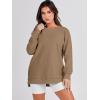 image:imageANRABESS Womens Oversized Sweatshirts Crewneck Long Sleeve Tunic Pullover Shirts Side Zipper Hoodies 2026 Spring ClothesKhaki