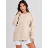 image:imageANRABESS Womens Oversized Sweatshirts Crewneck Long Sleeve Tunic Pullover Shirts Side Zipper Hoodies 2026 Spring ClothesLight Almond