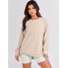 image:imageANRABESS Womens Oversized Sweatshirts Crewneck Long Sleeve Tunic Pullover Shirts Side Zipper Hoodies 2026 Spring ClothesLight Almond
