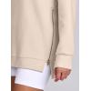 image:imageANRABESS Womens Oversized Sweatshirts Crewneck Long Sleeve Tunic Pullover Shirts Side Zipper Hoodies 2026 Spring ClothesLight Almond