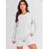image:imageANRABESS Womens Oversized Sweatshirts Crewneck Long Sleeve Tunic Pullover Shirts Side Zipper Hoodies 2026 Spring ClothesLight Gray