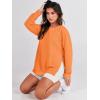 image:imageANRABESS Womens Oversized Sweatshirts Crewneck Long Sleeve Tunic Pullover Shirts Side Zipper Hoodies 2026 Spring ClothesOrange