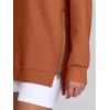 image:imageANRABESS Womens Oversized Sweatshirts Crewneck Long Sleeve Tunic Pullover Shirts Side Zipper Hoodies 2026 Spring ClothesRust