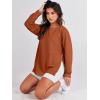image:imageANRABESS Womens Oversized Sweatshirts Crewneck Long Sleeve Tunic Pullover Shirts Side Zipper Hoodies 2026 Spring ClothesRust