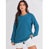 image:imageANRABESS Womens Oversized Sweatshirts Crewneck Long Sleeve Tunic Pullover Shirts Side Zipper Hoodies 2026 Spring ClothesSteel Blue
