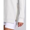 image:imageANRABESS Womens Oversized Sweatshirts Crewneck Long Sleeve Tunic Pullover Shirts Side Zipper Hoodies 2026 Spring ClothesWhite