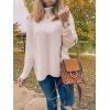 image:imageANRABESS Womens Oversized Turtleneck Batwing Long Sleeve Casual Cozy Baggy Knit Pullover Tunic Sweater 2025 Fall OutfitsApricot