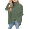 image:imageANRABESS Womens Oversized Turtleneck Batwing Long Sleeve Casual Cozy Baggy Knit Pullover Tunic Sweater 2025 Fall OutfitsCeladon