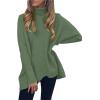 image:imageANRABESS Womens Oversized Turtleneck Batwing Long Sleeve Casual Cozy Baggy Knit Pullover Tunic Sweater 2025 Fall OutfitsCeladon