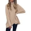 image:imageANRABESS Womens Oversized Turtleneck Batwing Long Sleeve Casual Cozy Baggy Knit Pullover Tunic Sweater 2025 Fall OutfitsDeep Apricot