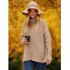 image:imageANRABESS Womens Oversized Turtleneck Batwing Long Sleeve Casual Cozy Baggy Knit Pullover Tunic Sweater 2025 Fall OutfitsDeep Apricot