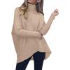 image:imageANRABESS Womens Oversized Turtleneck Batwing Long Sleeve Casual Cozy Baggy Knit Pullover Tunic Sweater 2025 Fall OutfitsDeep Apricot