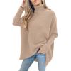 image:imageANRABESS Womens Oversized Turtleneck Batwing Long Sleeve Casual Cozy Baggy Knit Pullover Tunic Sweater 2025 Fall OutfitsDeep Apricot