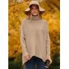 image:imageANRABESS Womens Oversized Turtleneck Batwing Long Sleeve Casual Cozy Baggy Knit Pullover Tunic Sweater 2025 Fall OutfitsDeep Apricot