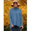 image:imageANRABESS Womens Oversized Turtleneck Batwing Long Sleeve Casual Cozy Baggy Knit Pullover Tunic Sweater 2025 Fall OutfitsDenim Blue