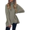 image:imageANRABESS Womens Oversized Turtleneck Batwing Long Sleeve Casual Cozy Baggy Knit Pullover Tunic Sweater 2025 Fall OutfitsGray Coffee