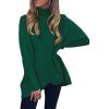 image:imageANRABESS Womens Oversized Turtleneck Batwing Long Sleeve Casual Cozy Baggy Knit Pullover Tunic Sweater 2025 Fall OutfitsGreen
