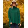 image:imageANRABESS Womens Oversized Turtleneck Batwing Long Sleeve Casual Cozy Baggy Knit Pullover Tunic Sweater 2025 Fall OutfitsGreen