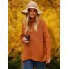 image:imageANRABESS Womens Oversized Turtleneck Batwing Long Sleeve Casual Cozy Baggy Knit Pullover Tunic Sweater 2025 Fall OutfitsOrange Rust