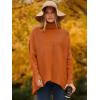 image:imageANRABESS Womens Oversized Turtleneck Batwing Long Sleeve Casual Cozy Baggy Knit Pullover Tunic Sweater 2025 Fall OutfitsOrange Rust